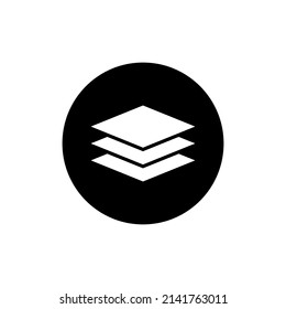 Layers icon in black round