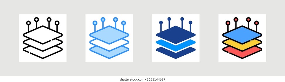 Layers Icon Collection Set Multiple Style
