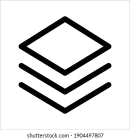 Layers icon, Flat design style. icon isolated on white background, layers icons graphic design symbols. flat sign for mobile concept and web design. Pile of document files icon.