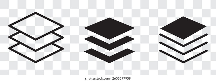 Layers icon flat line symbol set.