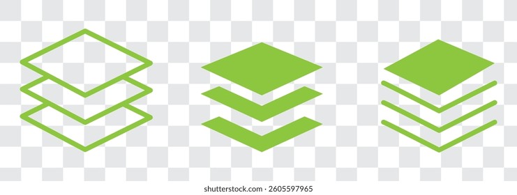 Layers icon flat line symbol set.