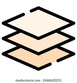 layers icon with flat outline style