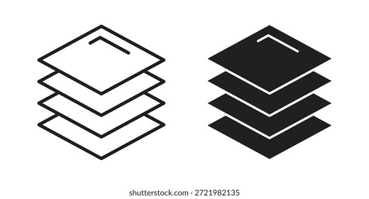 Icono de capas icono plano simple. Versión Liner - Vector de stock.