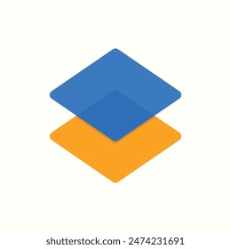 layers icon, isolated graphic design icon set with flat color style