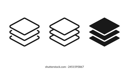 Layers icon. Layer line and flat icon set. Layer sign. Layout icon.