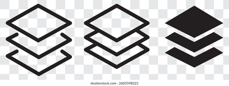 Layers icon. Layer line and flat icon set. Layer sign. Layout icon.