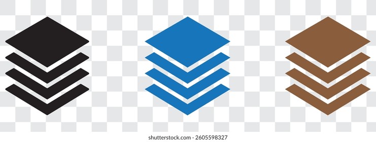 Layers icon. Layer line and flat icon set. Layer sign. Layout icon.