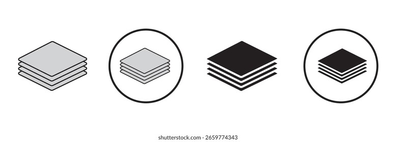  Layers icon. Layer line and flat icon set. Layer sign. Layout icon.