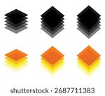 Layers icon. Layer icon, stacked layers, isometric view, clean lines, smooth surfaces, abstract. Vector simple illustration. 