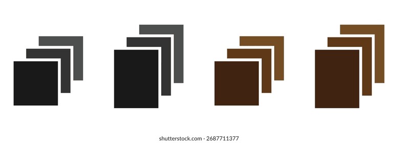 Ebenensymbol. Ebenensymbol, gestapelte Ebenen, isometrische Ansicht, saubere Linien, glatte Oberflächen, abstrakt. Einfache Vektorgrafik. 