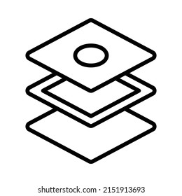 Icono de capas. Diseño De Estilo De Arte De Línea Aislado En Fondo Blanco
