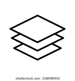 Layers Icon. Line Art Style Design Isolated On White Background