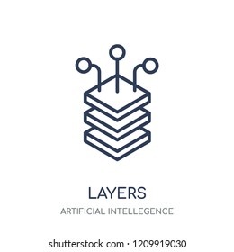 Layers icon. Layers linear symbol design from Artificial Intellegence collection.
