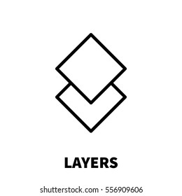 Layers icon or logo in modern line style. High quality black outline pictogram for web site design and mobile apps. Vector illustration on a white background.