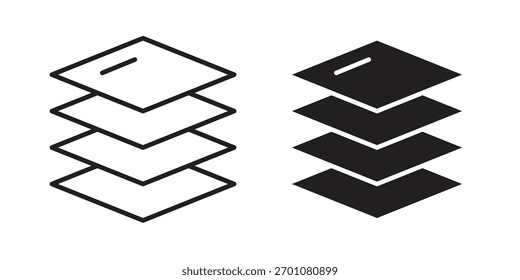 Layers Symbol Umriss Konzeptsymbol mit editierbarem Strich auf Weiß