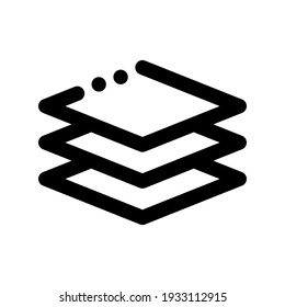 Icono de capas con estilo de contorno