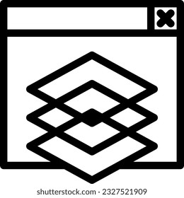 Icono de capas como parte del conjunto de iconos de diseño web