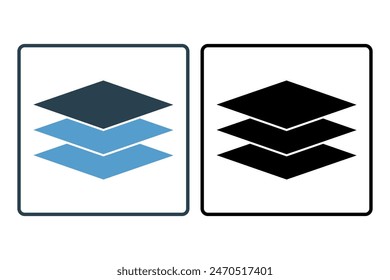 Layers icon. icon related to edit tool. suitable for web site, app, user interfaces, printable etc. solid icon style. simple vector design editable