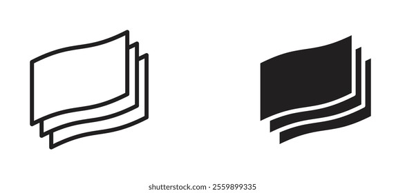 Layers Icon set in black color for ui designs