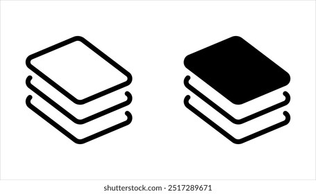 layers icon set, structure material fabric, texture properties, isolated on a white background.