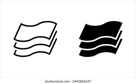 Layers icon set, Three levels stacked, vector illustration on white background