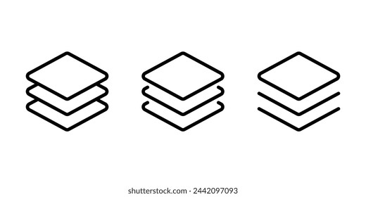 Ebenen-Symbolsatz. Symbol für Vektorebenen. Leinwandsymbol