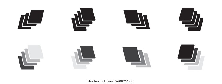 Layers icon set. Vector layers icon. Canvas icon