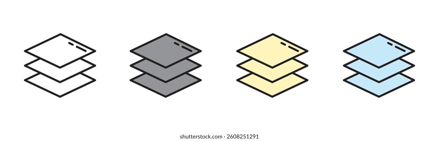 Layers icon set. Vector layers icon. Canvas icon