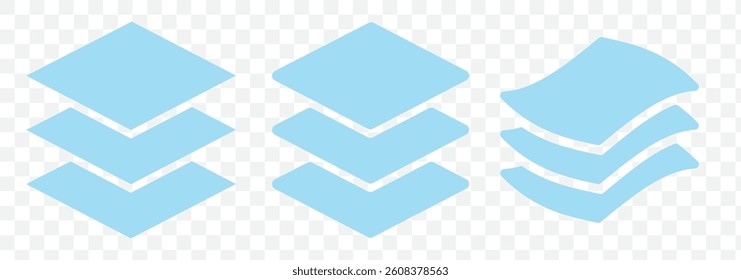 Layers icon set. Vector layers icon. Canvas icon. Layers icon . Vector illustration on Transparent Background. EPS 10.