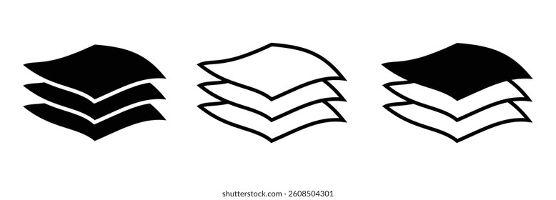 Layers icon set. Vector layers icon. Canvas icon. Layer icons for paper, carpet, floor and level.
