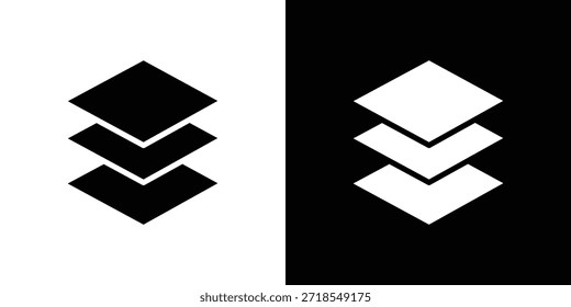 Ebenen-Symbol Silhouette, Vektorgrafik, einzelne flache Stilrichtung