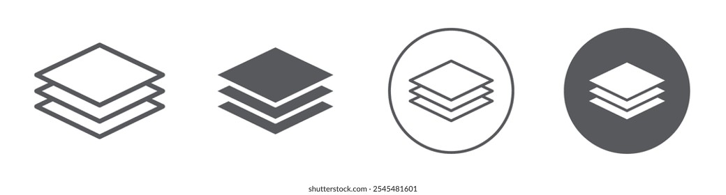 Layers icon Simple outline vector logo