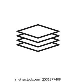 Layers icon Simple thin outline