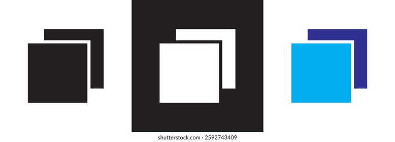 layers icon. stack , copy, more photos icon. Isolated on white and black background. Vector illustration. EPS 10