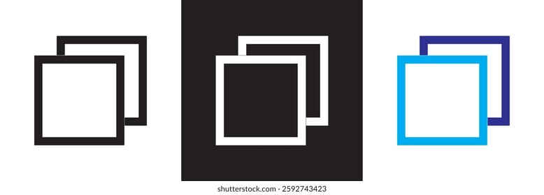 layers icon. stack , copy, more photos icon. Isolated on white and black background. Vector illustration. EPS 10