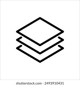 layers icon, structure material fabric, texture properties, isolated on a white background.