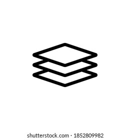 Símbolo de icono de capas vectorial sobre fondo blanco.
