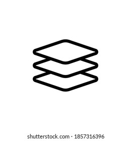 Símbolo de icono de capas vectorial sobre fondo blanco.