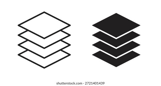 Ebenensymbol für Vorlage. Vektorgrafik-Symbolsatz