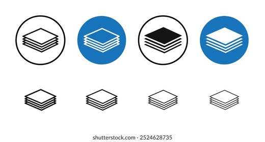 Icono de capas colección de arte de línea delgada