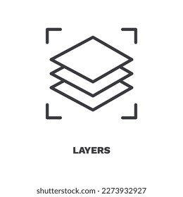 layers icon. Thin line layers icon from artificial intellegence collection. Outline vector isolated on white background. Editable layers symbol can be used web and mobile