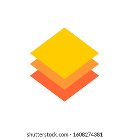 Layers icon, Three levels stacked on top of each other