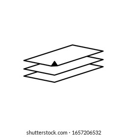 Layers icon, Three levels stacked on top of each other