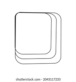 Layers icon, Three levels stacked on top of each other