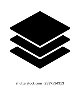 Layers icon, Three levels stacked on top of each other color editable