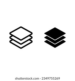 Layers icon, Three levels stacked on top of each other color editable