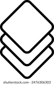 Layers icon, Three levels stacked on top of each other