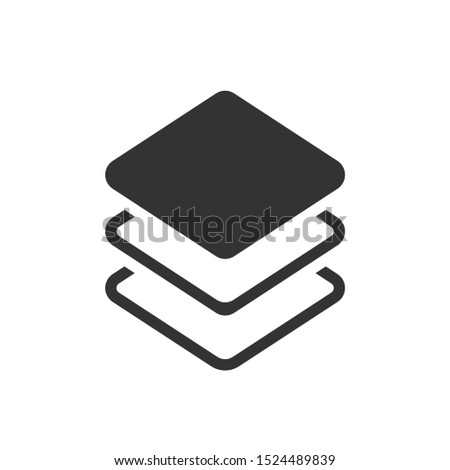 Layers icon, Three levels stacked on top of each other