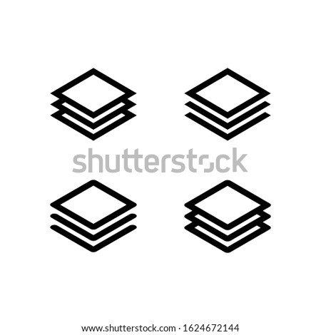 Layers icon, Three levels stacked on top of each other