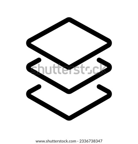Layers icon, Three levels stacked on top of each other color editable